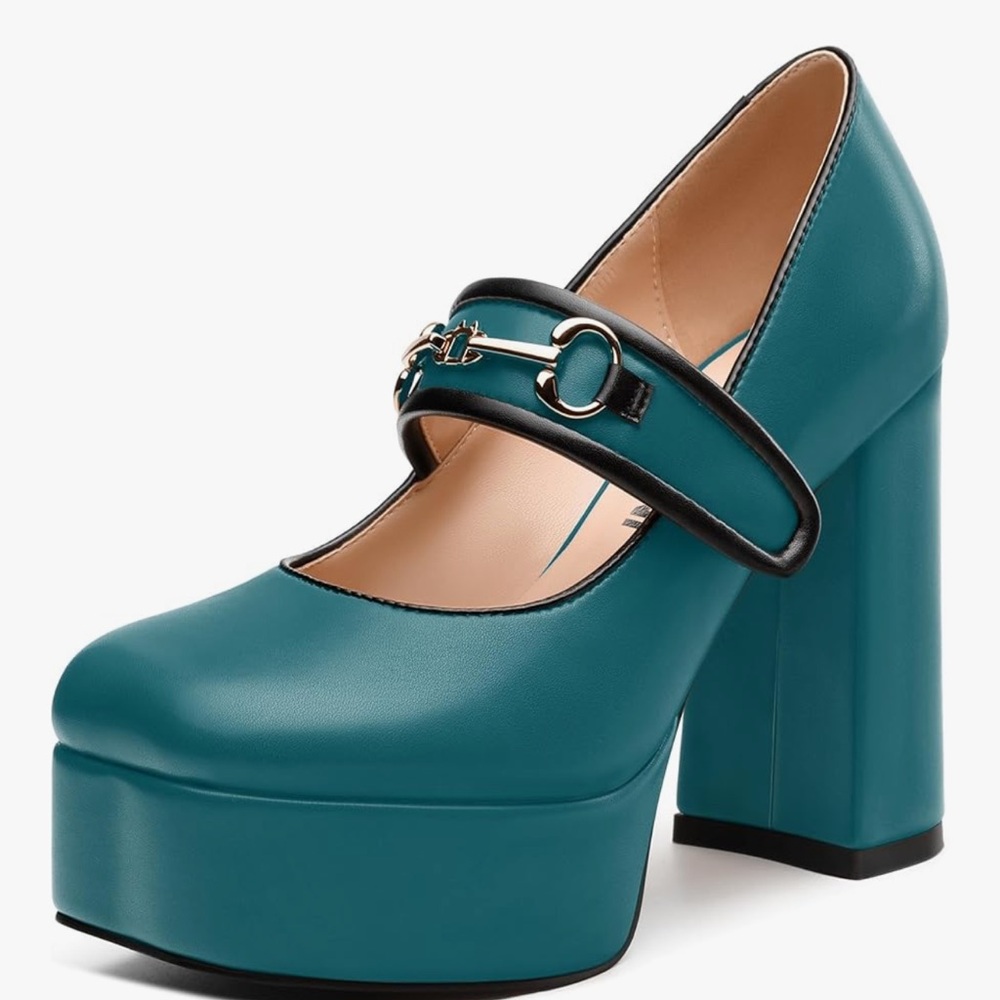 JUSTDANNI Teal Platform Heels